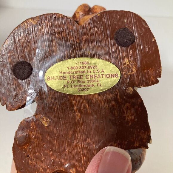 Vintage Vernon 1980 Resin Silly Hog Pig Figurine Brown Shade Tree Creations 5" - Picture 10 of 10